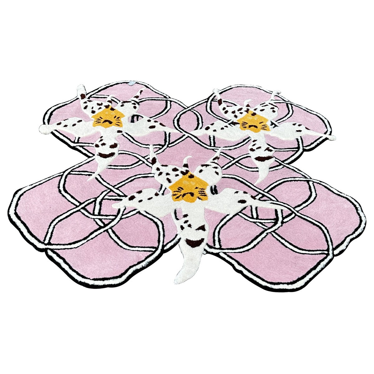 Orchid & Knot Shaped Rug — White Spotted Orchid