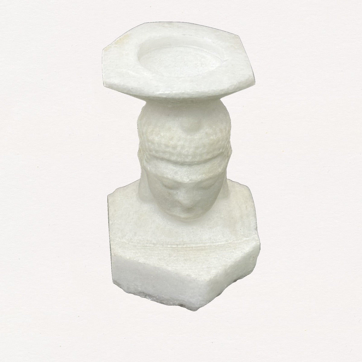 Carved Marble Buddha Candle Holder