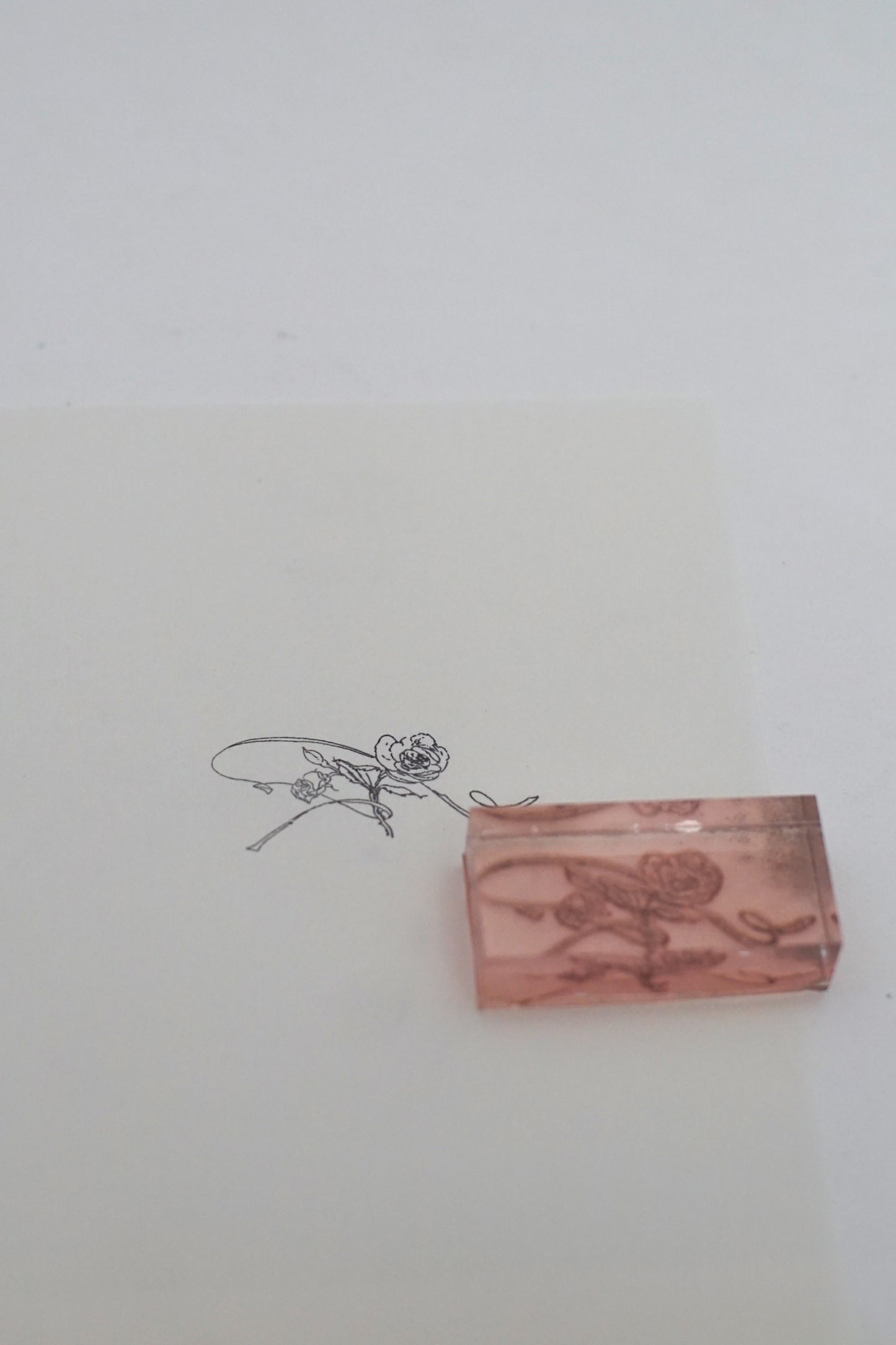 Rose & Ribbon Line-Art Stamp