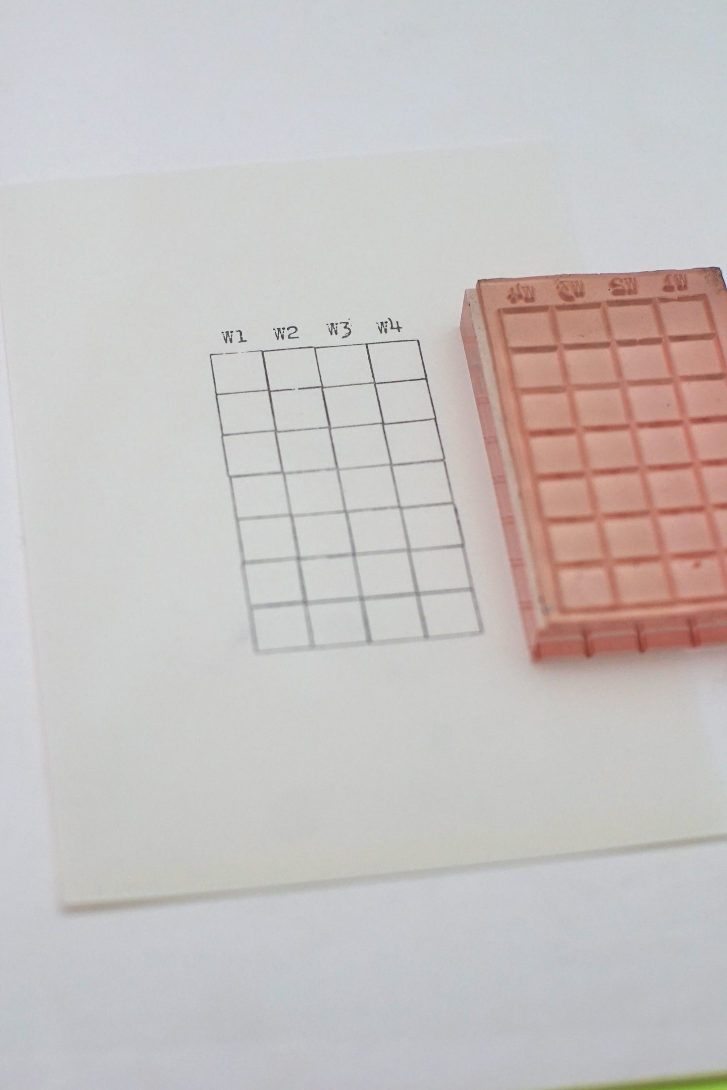 W1–W4 Weekly Planner Grid Stamp