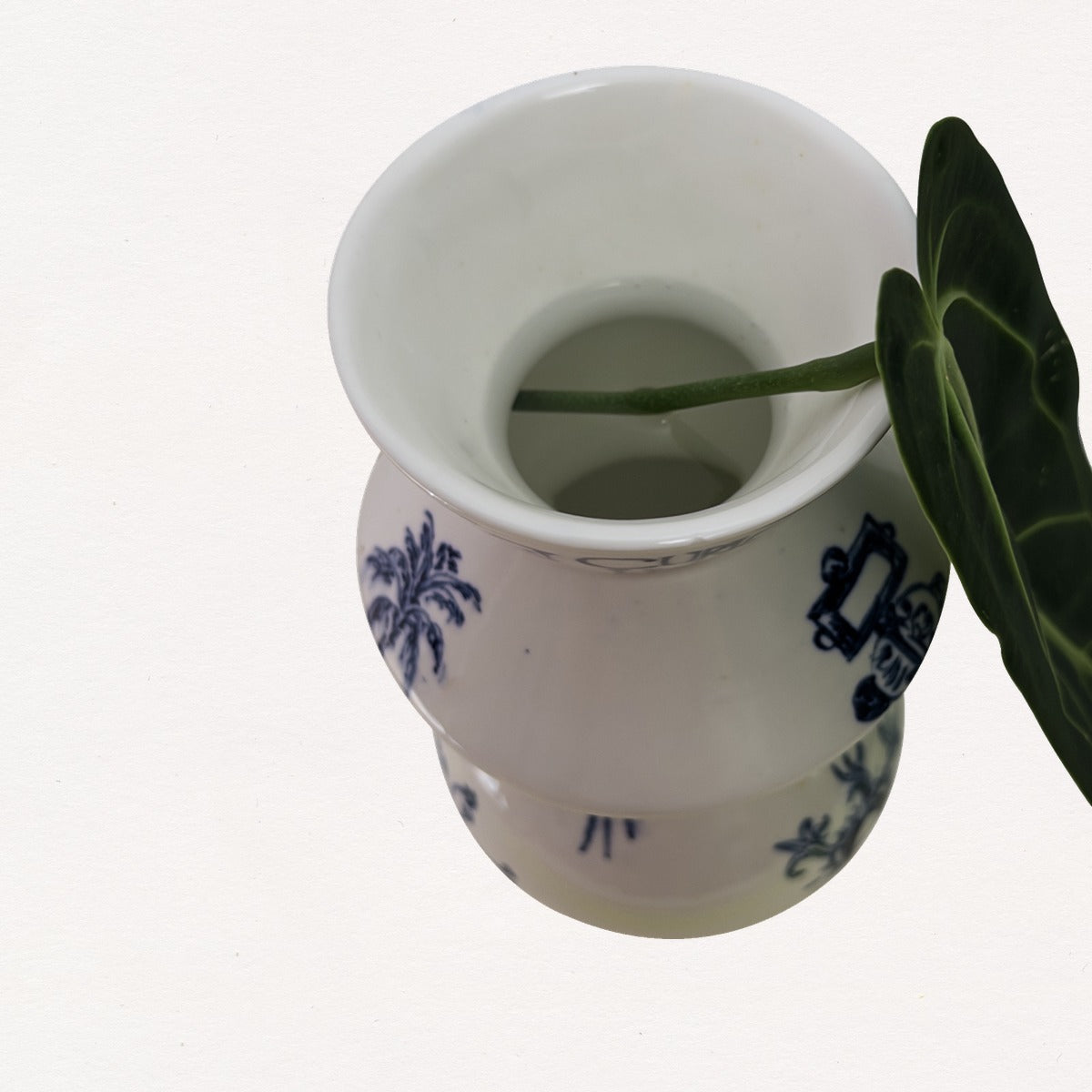 Hand-Painted Graffiti Text Porcelain Vase