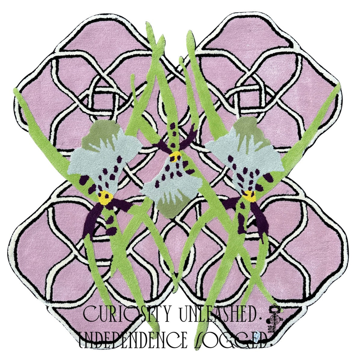 Orchid & Knot Shaped Rug — Pale Blue Orchid