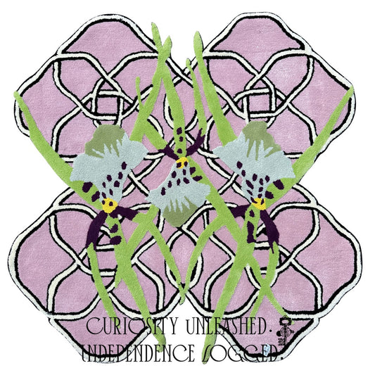 Orchid & Knot Shaped Rug — Pale Blue Orchid