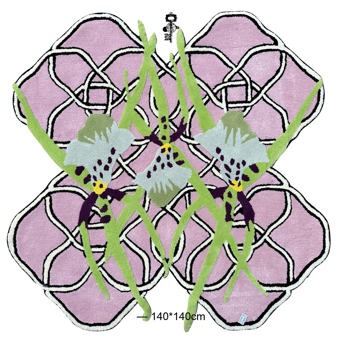 Orchid & Knot Shaped Rug — Pale Blue Orchid