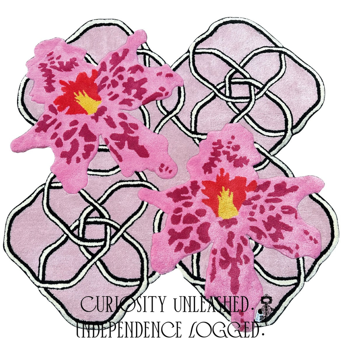 Orchid & Knot Shaped Rug — Pink Spotted Orchid