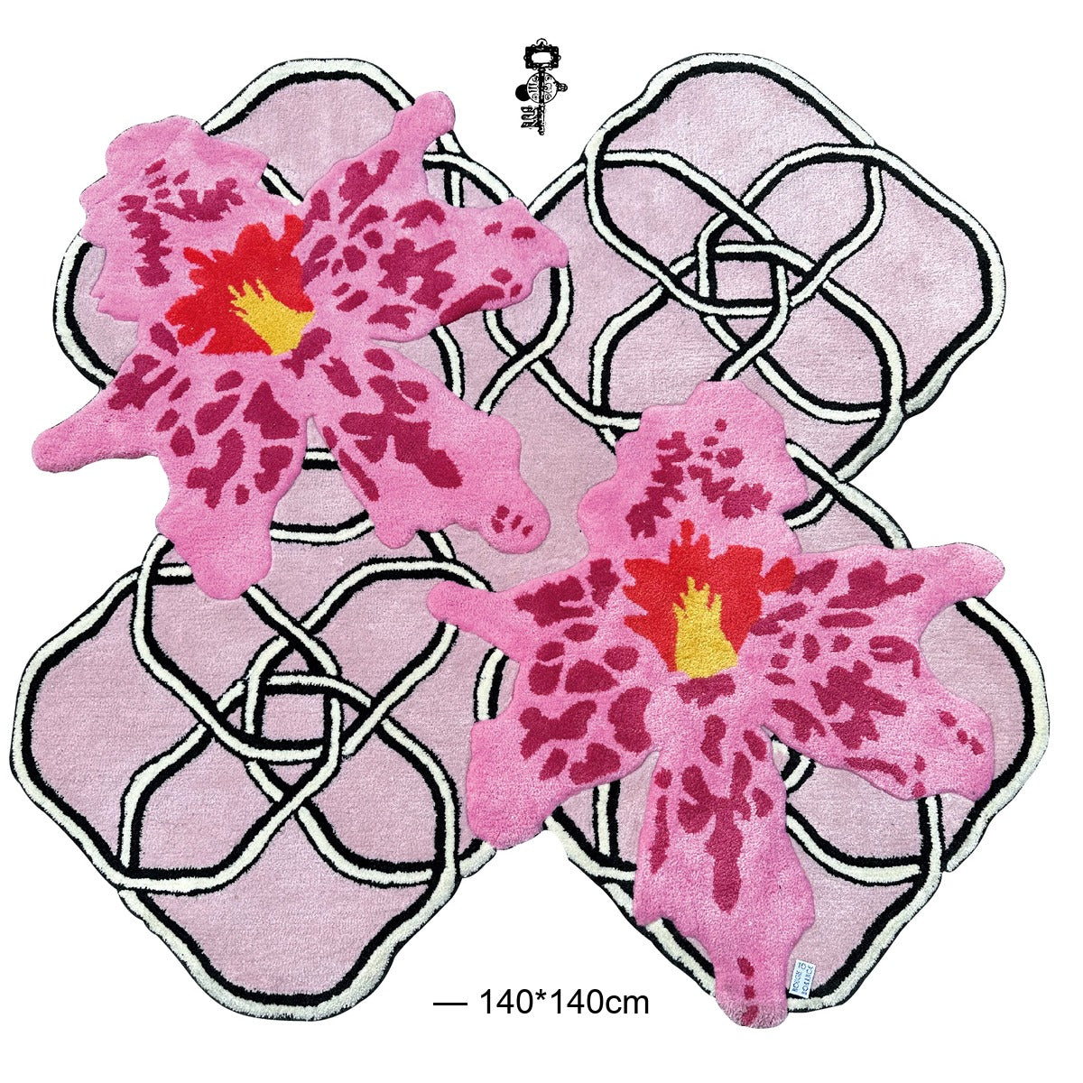 Orchid & Knot Shaped Rug — Pink Spotted Orchid