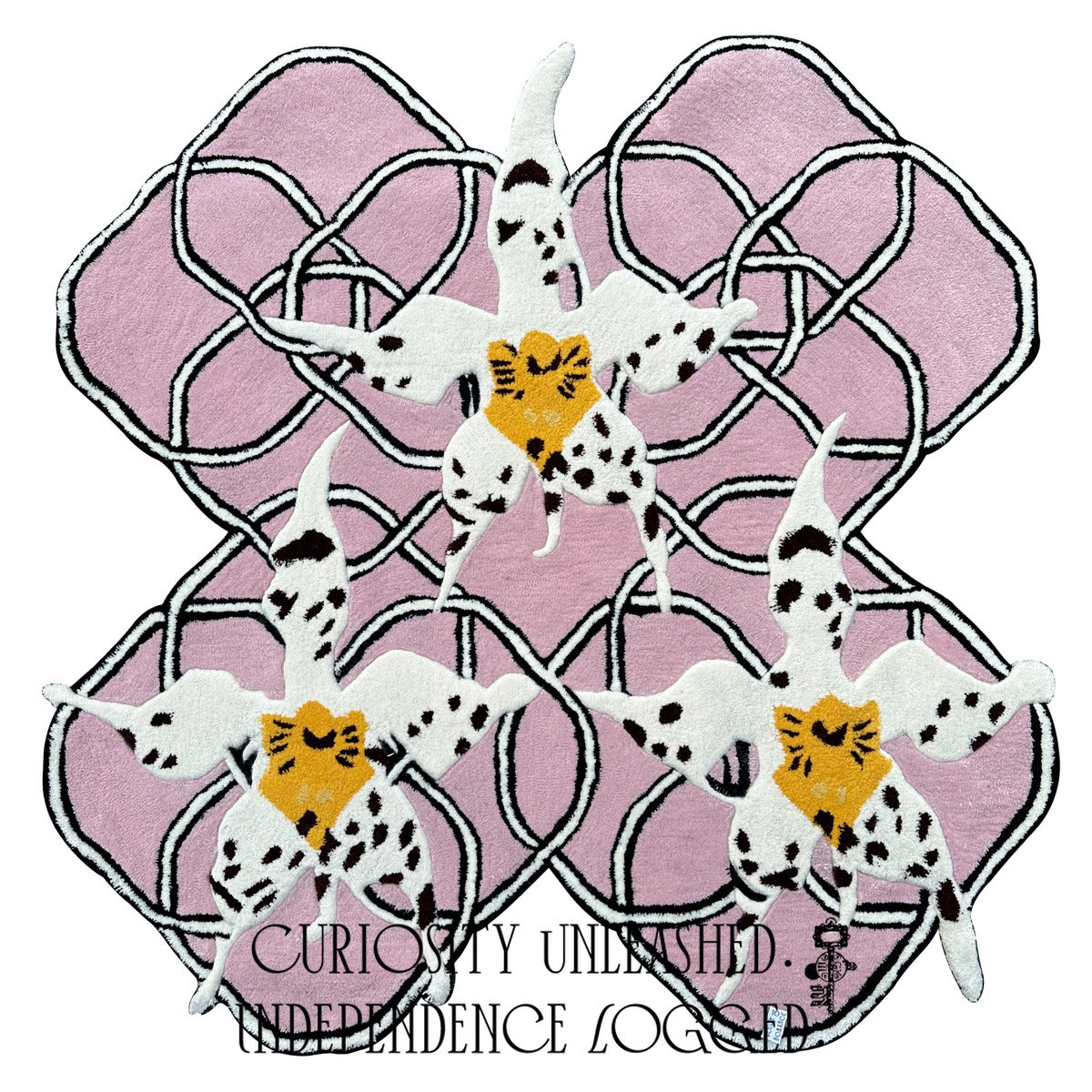 Orchid & Knot Shaped Rug — White Spotted Orchid