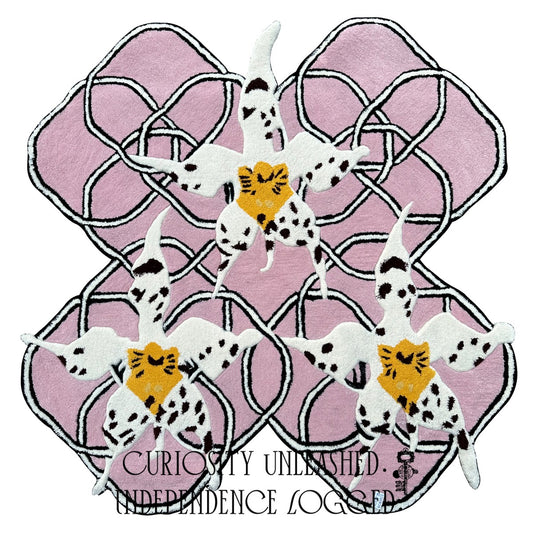 Orchid & Knot Shaped Rug — White Spotted Orchid