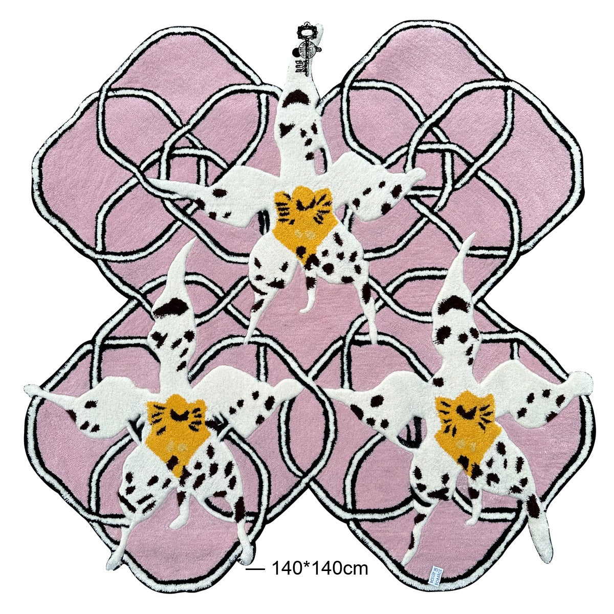 Orchid & Knot Shaped Rug — White Spotted Orchid