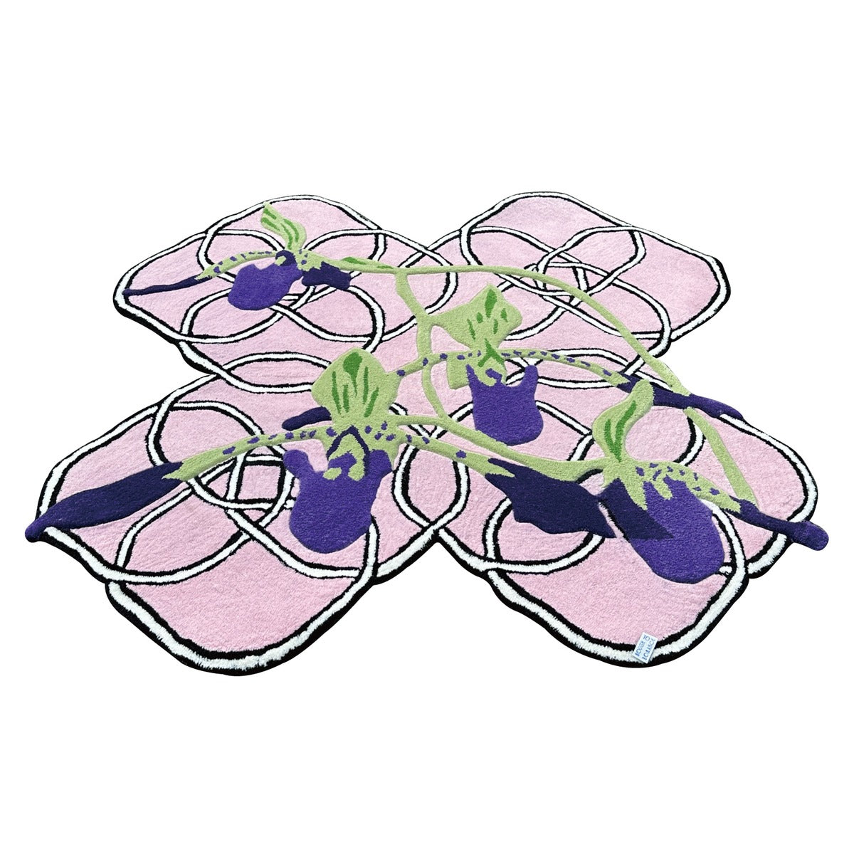 Orchid & Knot Shaped Rug — Purple Slipper Orchid