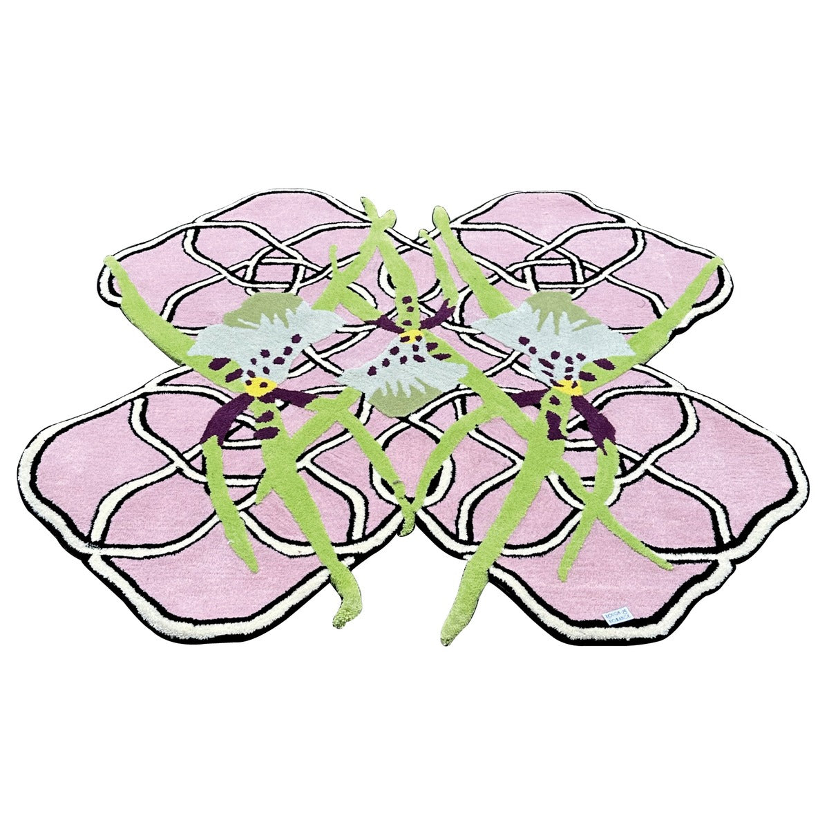 Orchid & Knot Shaped Rug — Pale Blue Orchid
