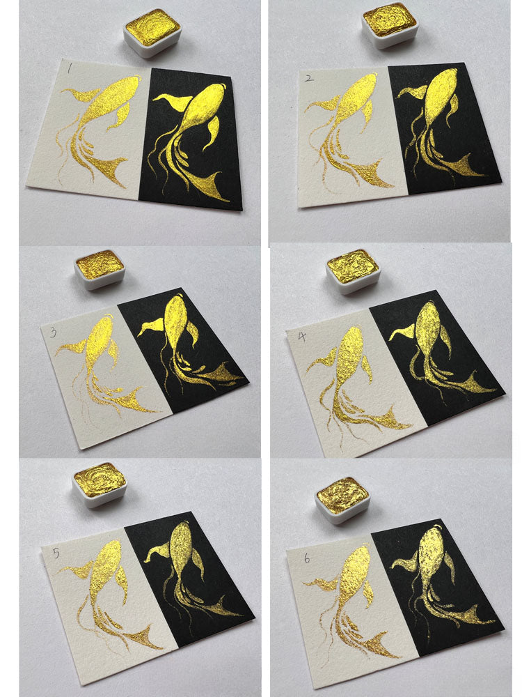 6 pcs Gold Pearlescent Paint 1ml Hand-packaged Painting Watercolor Chinese Painting Special Gold Paint Watercolor Paint