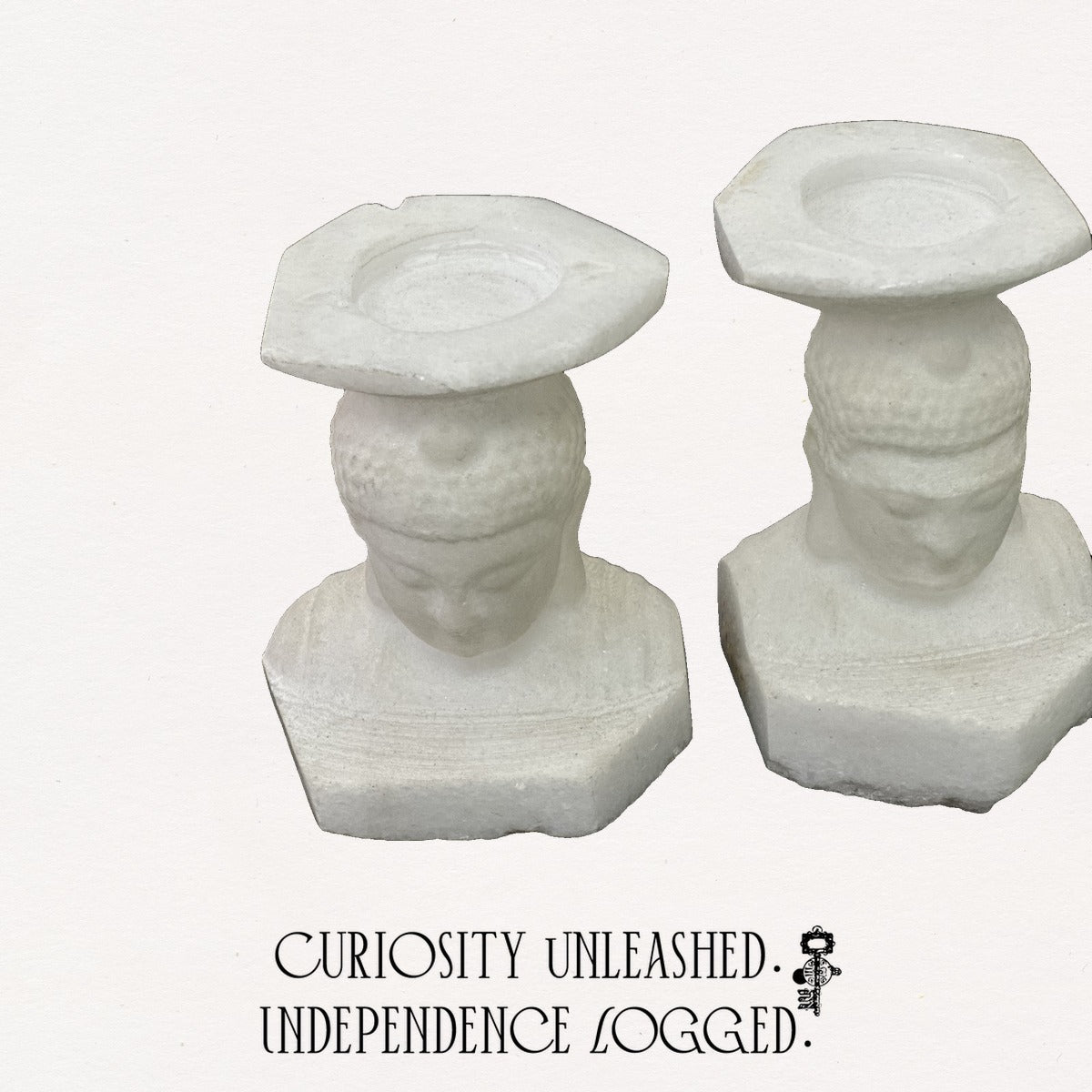 Carved Marble Buddha Candle Holder