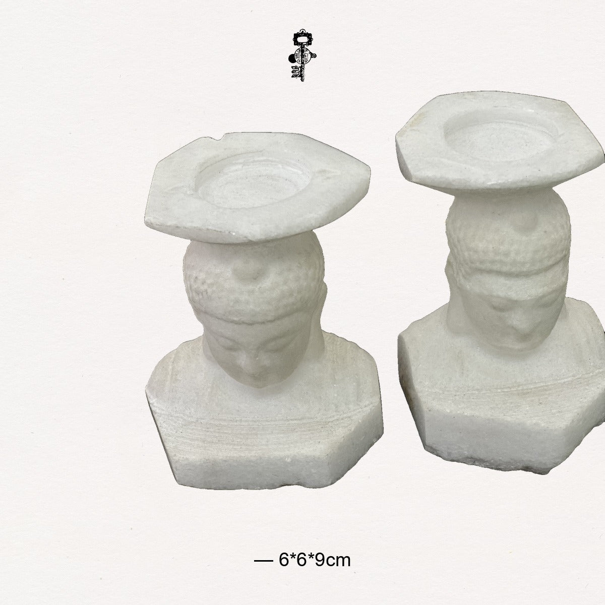 Carved Marble Buddha Candle Holder