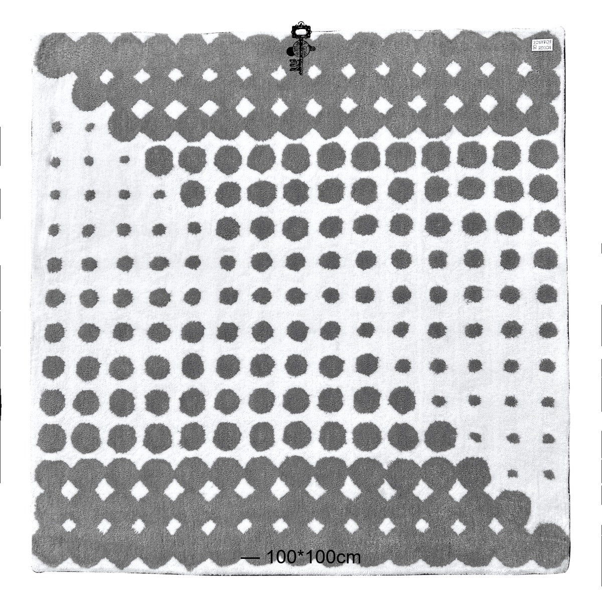 Geometric Square Rug — Halftone Dots