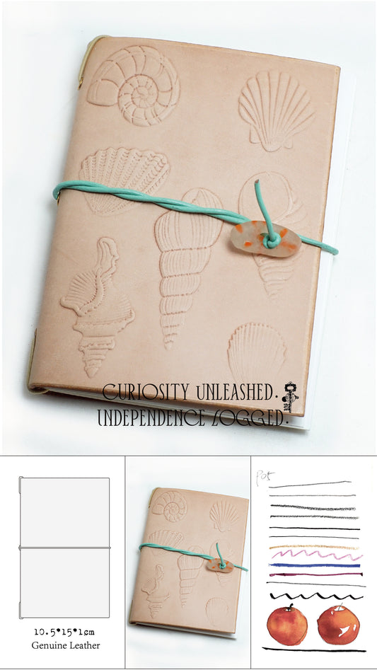 Genuine Leather Handmade Relief Vegetable Tanned Leather Travel Portable Watercolor Book