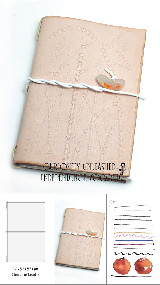 Genuine Leather Handmade Relief Vegetable Tanned Leather Travel Portable Watercolor Book