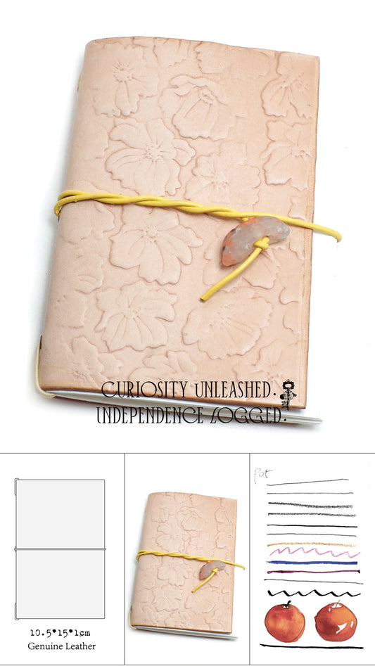 Genuine Leather Handmade Relief Vegetable Tanned Leather Travel Portable Watercolor Book