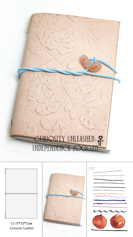 Genuine Leather Handmade Relief Vegetable Tanned Leather Travel Portable Watercolor Book