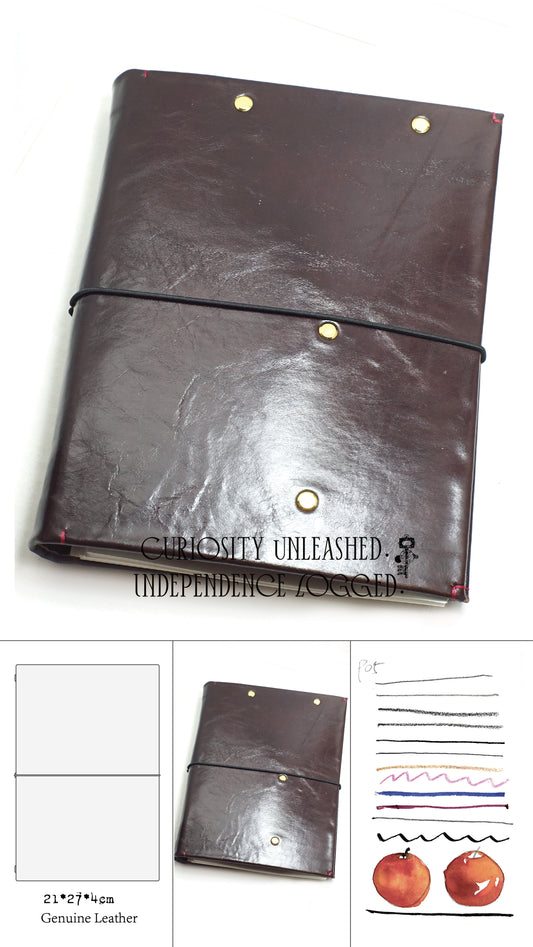 Genuine Leather Handmade Portfolio Collection Notebook
