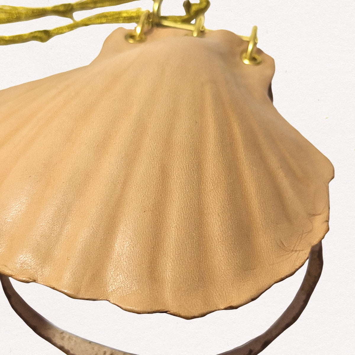 Scallop Shell Leather Journal with Mother-of-Pearl Strap