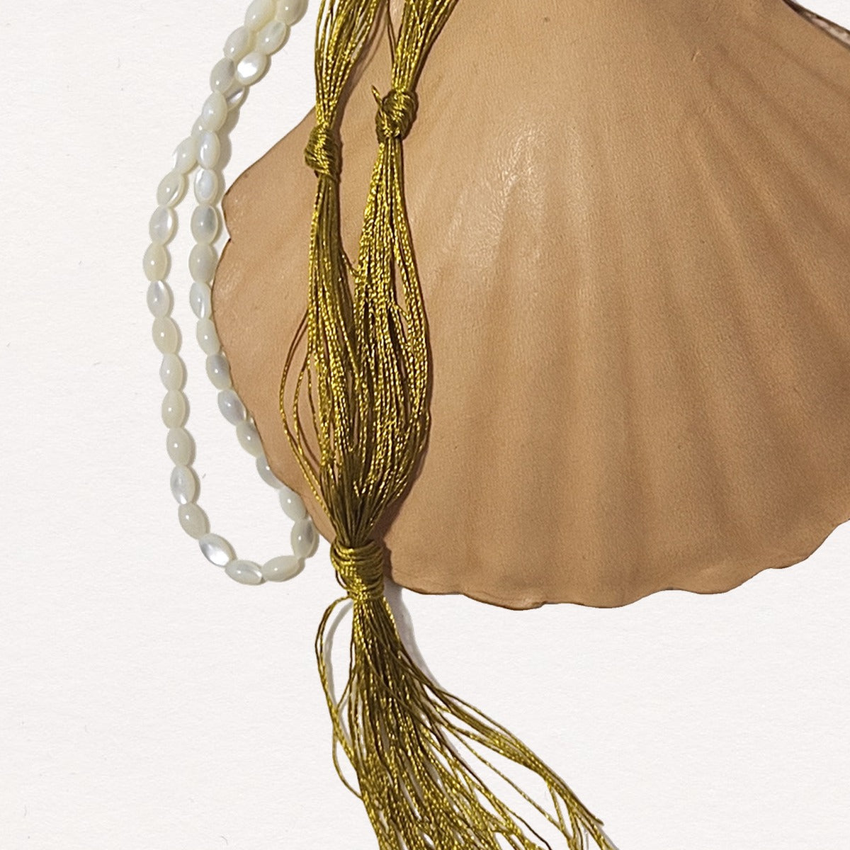 Scallop Shell Leather Journal with Mother-of-Pearl Strap