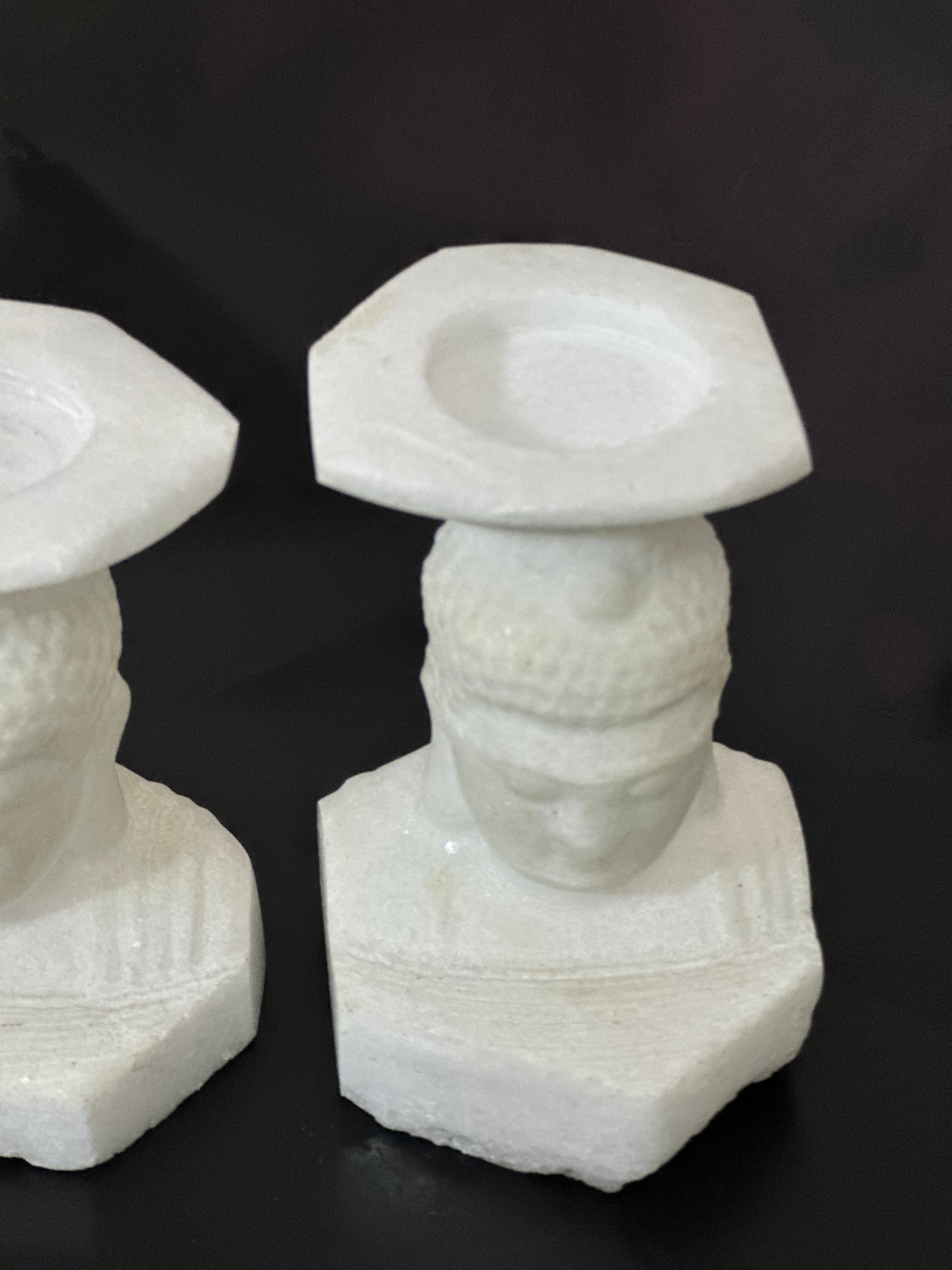 Carved Marble Buddha Candle Holder