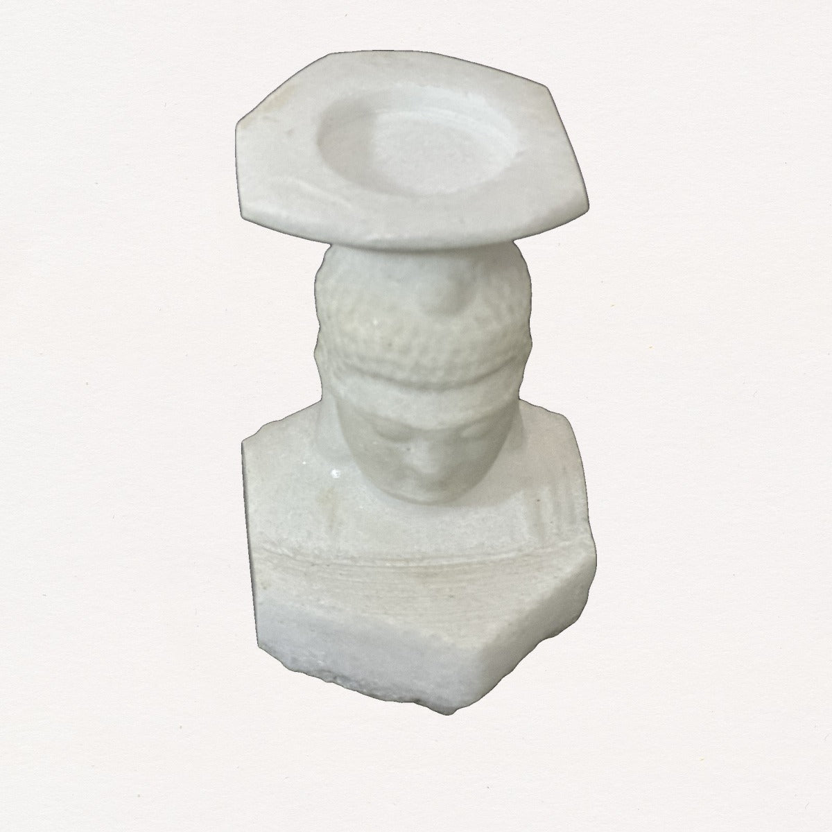 Carved Marble Buddha Candle Holder