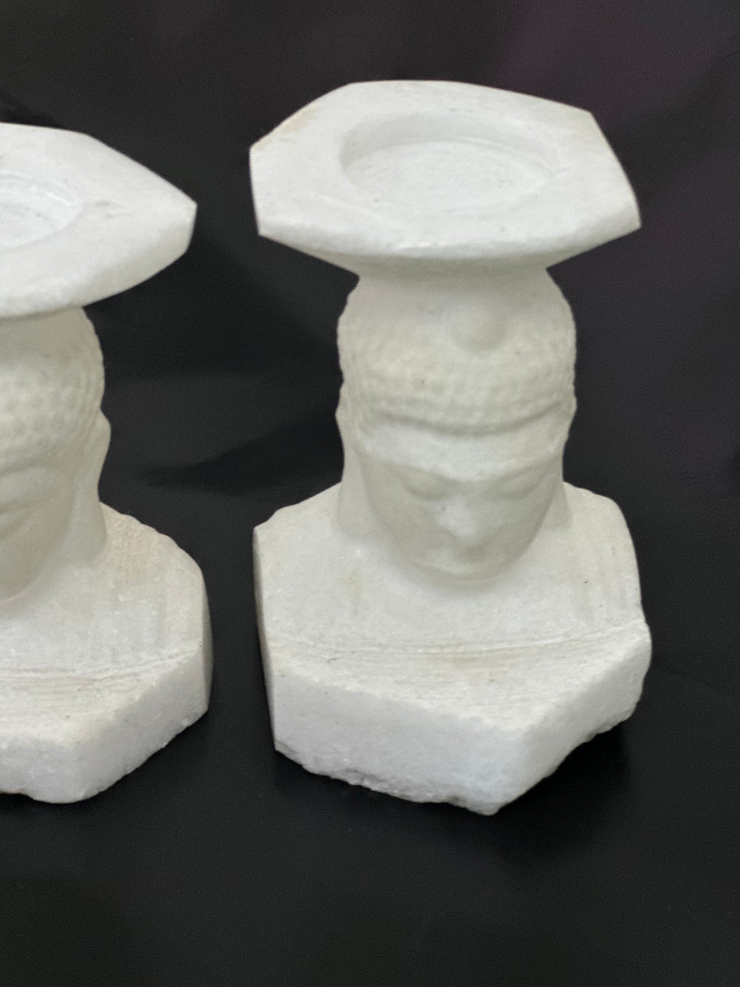 Carved Marble Buddha Candle Holder