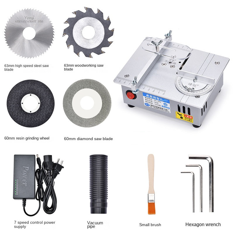 Precision desktop micro table saw DIY acrylic PCB desktop cutting machine mini aluminum alloy model small electric saw