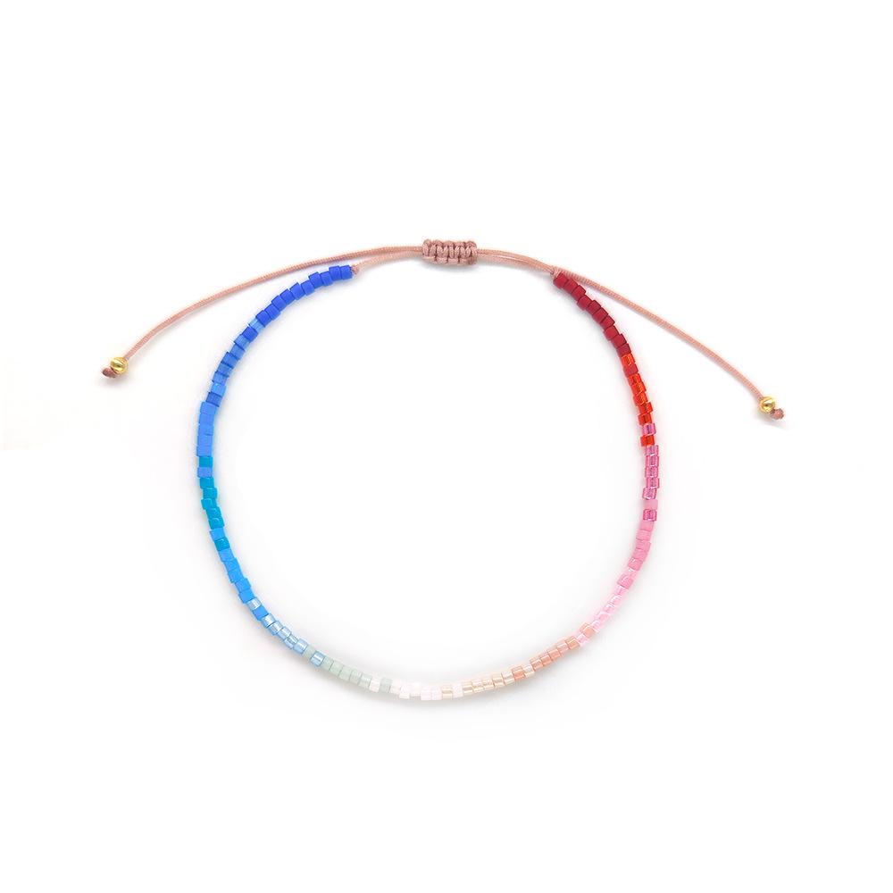 Rice beads gradual change color very fine bracelet