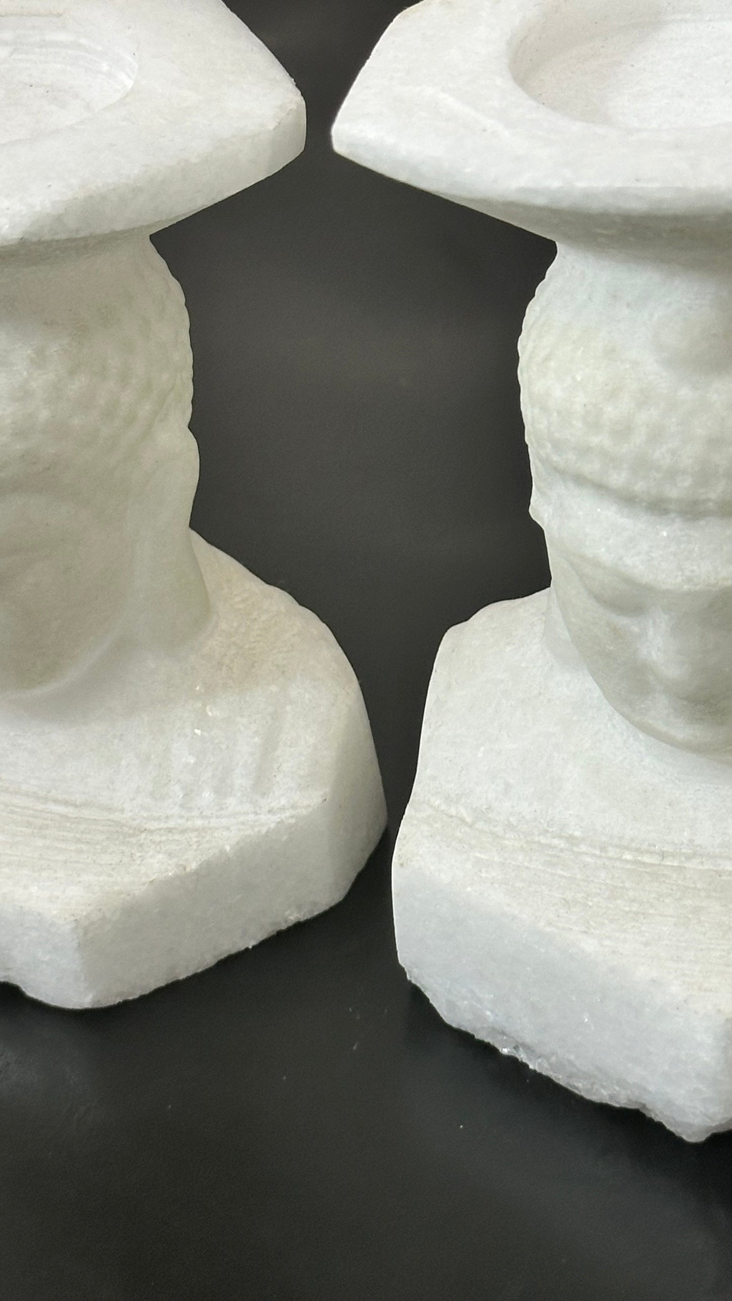 Carved Marble Buddha Candle Holder