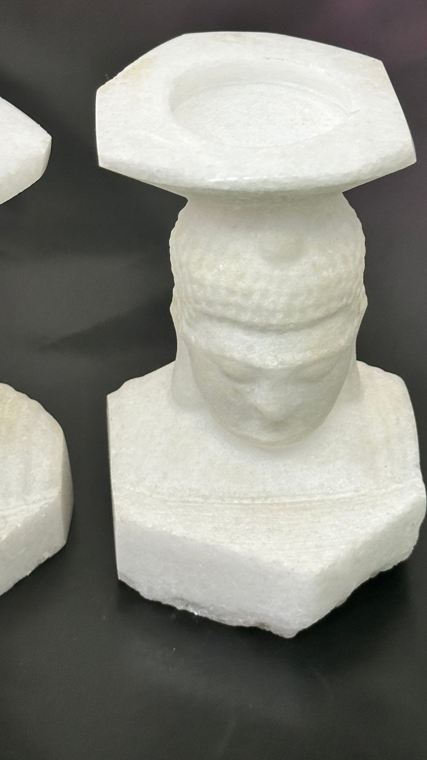 Carved Marble Buddha Candle Holder