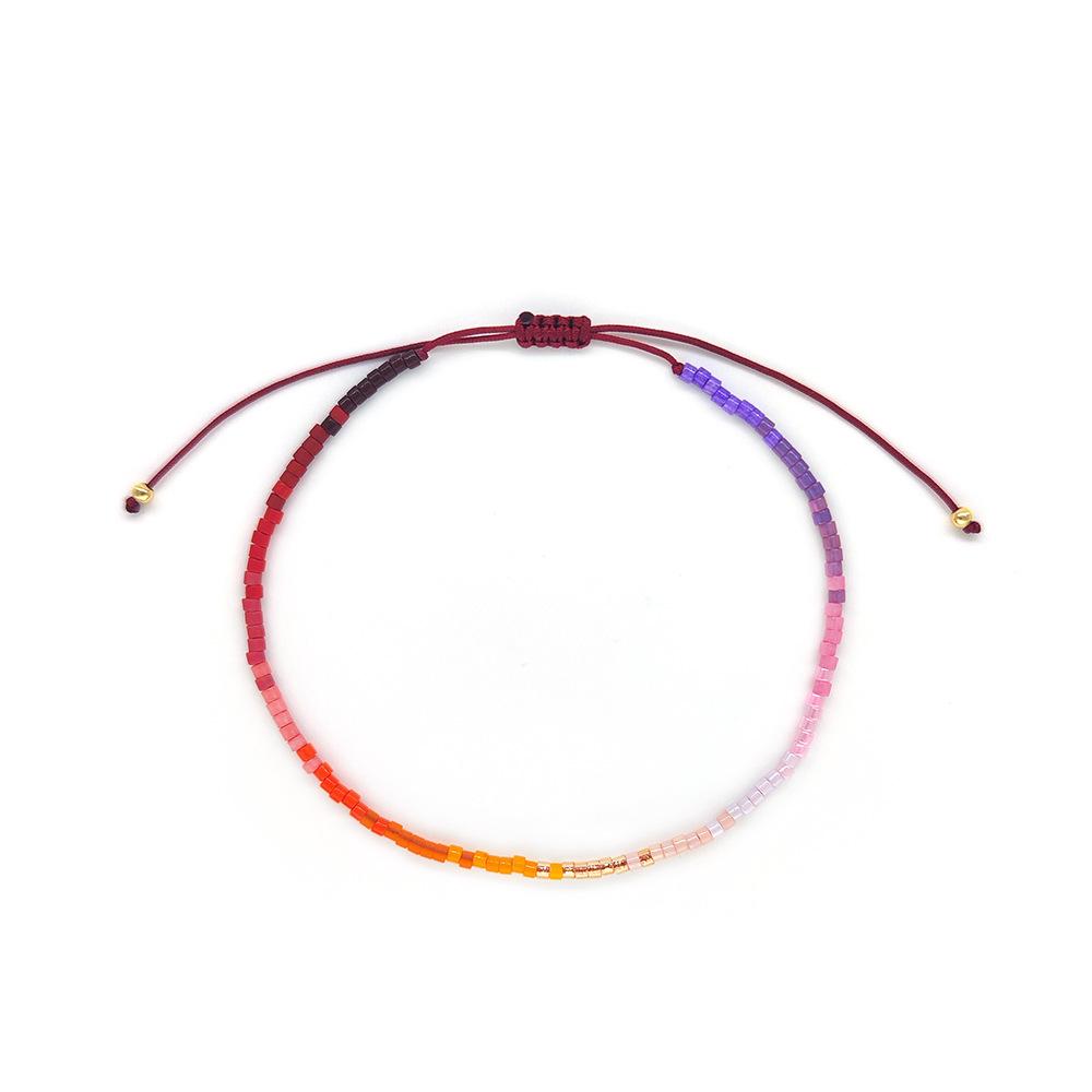 Rice beads gradual change color very fine bracelet