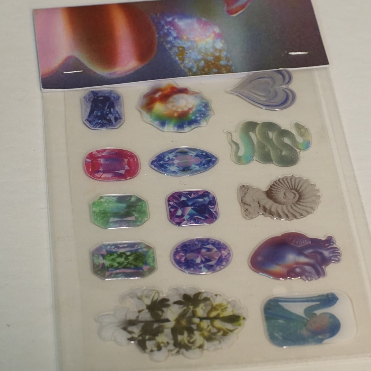 Puffy Epoxy Stickers — Gems & Ammonite