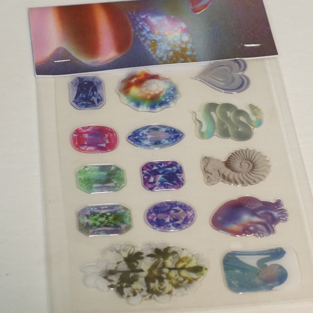 Puffy Epoxy Stickers — Gems & Ammonite
