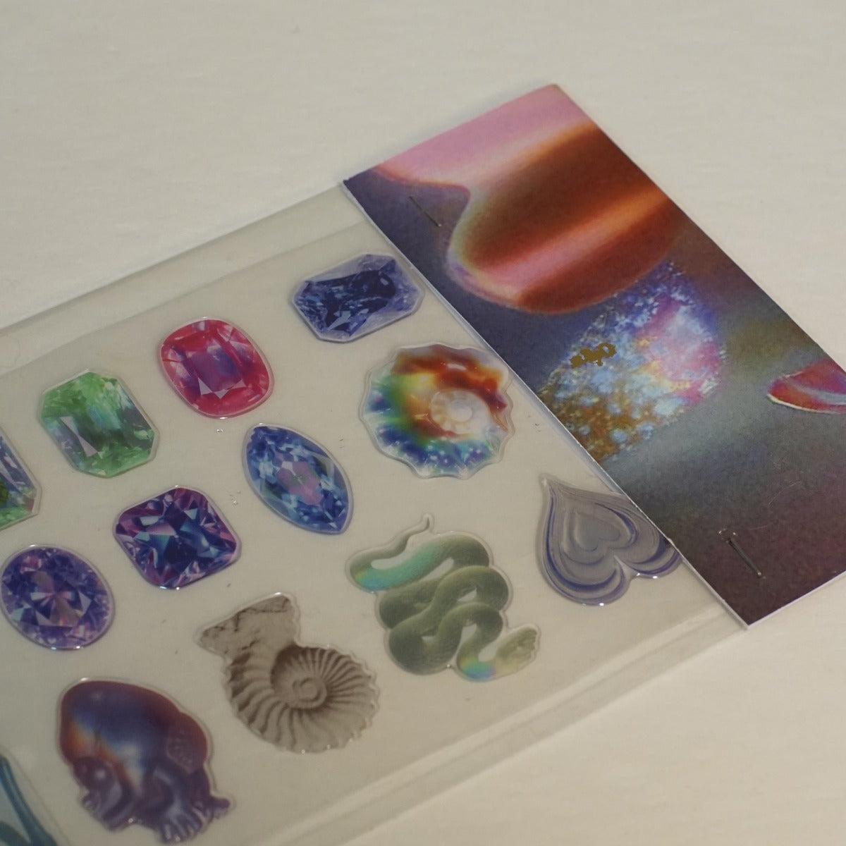 Puffy Epoxy Stickers — Gems & Ammonite