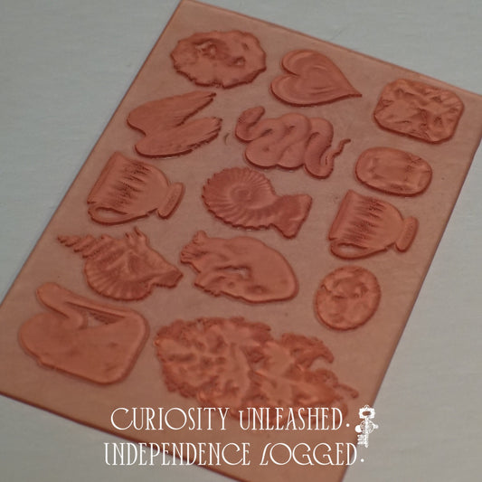 Red Stamp Sheet — Relics & Fossils