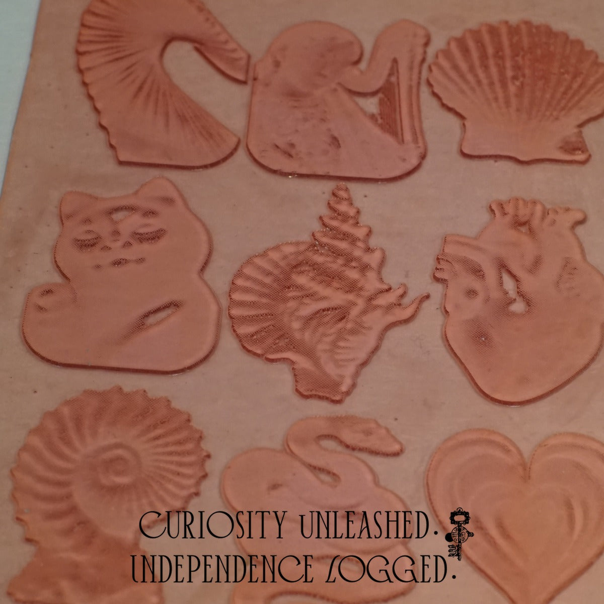 Red Stamp Sheet — Shells & Swan (Large Motifs)