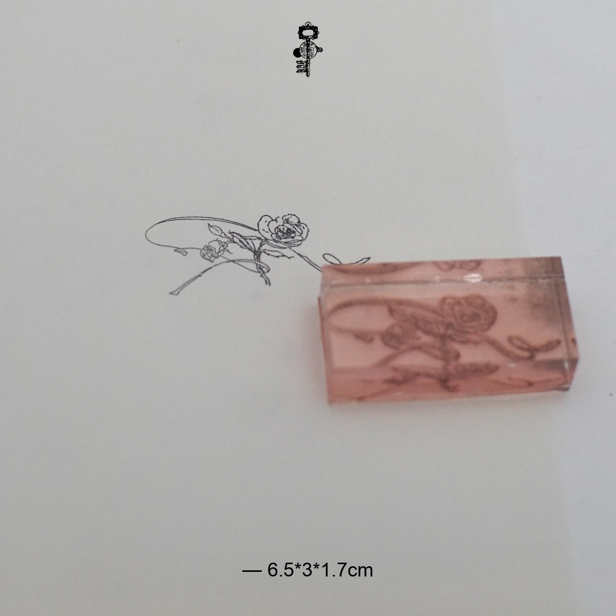 Rose & Ribbon Line-Art Stamp