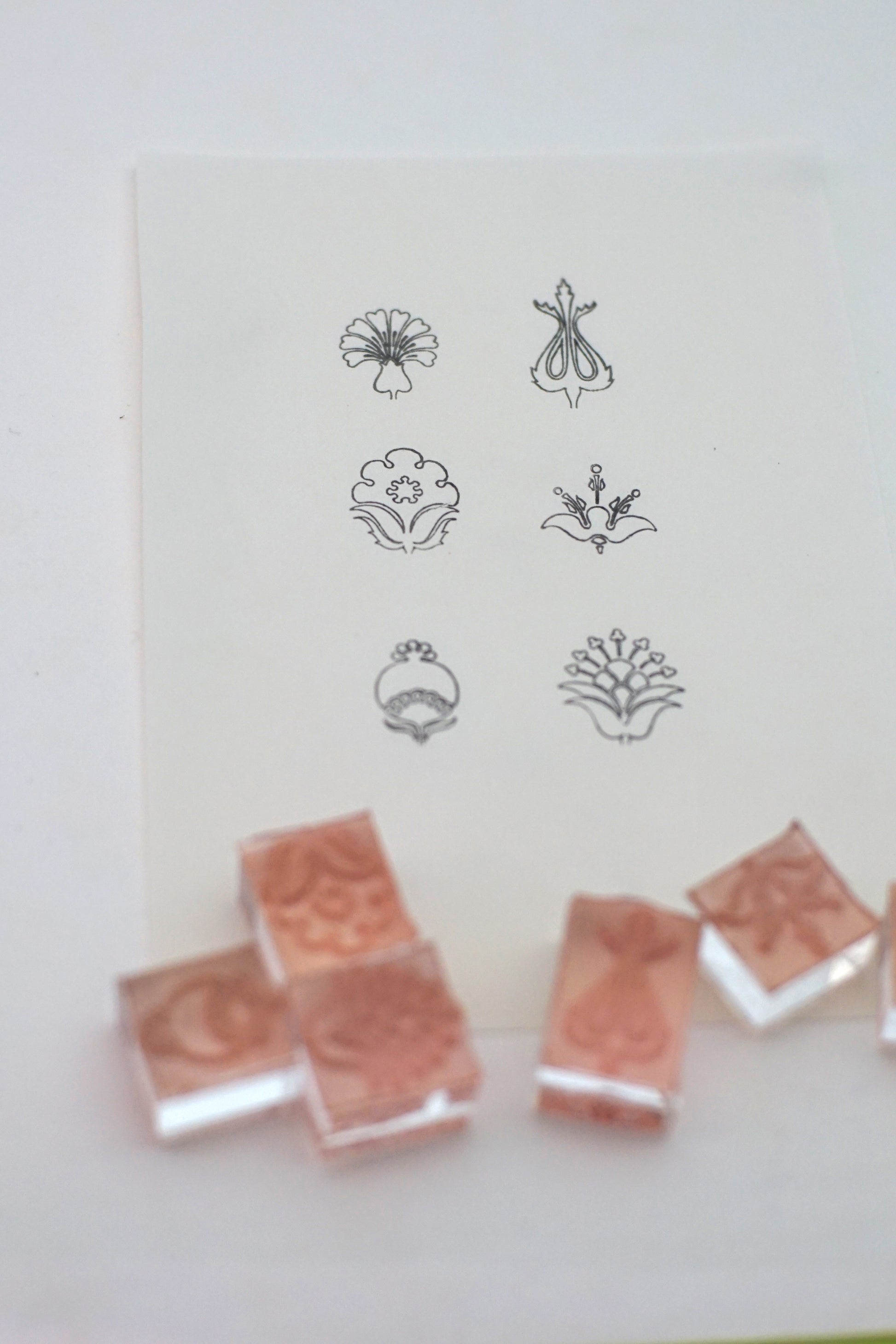 Folk Floral Line-Art Stamp Set (6 Designs)