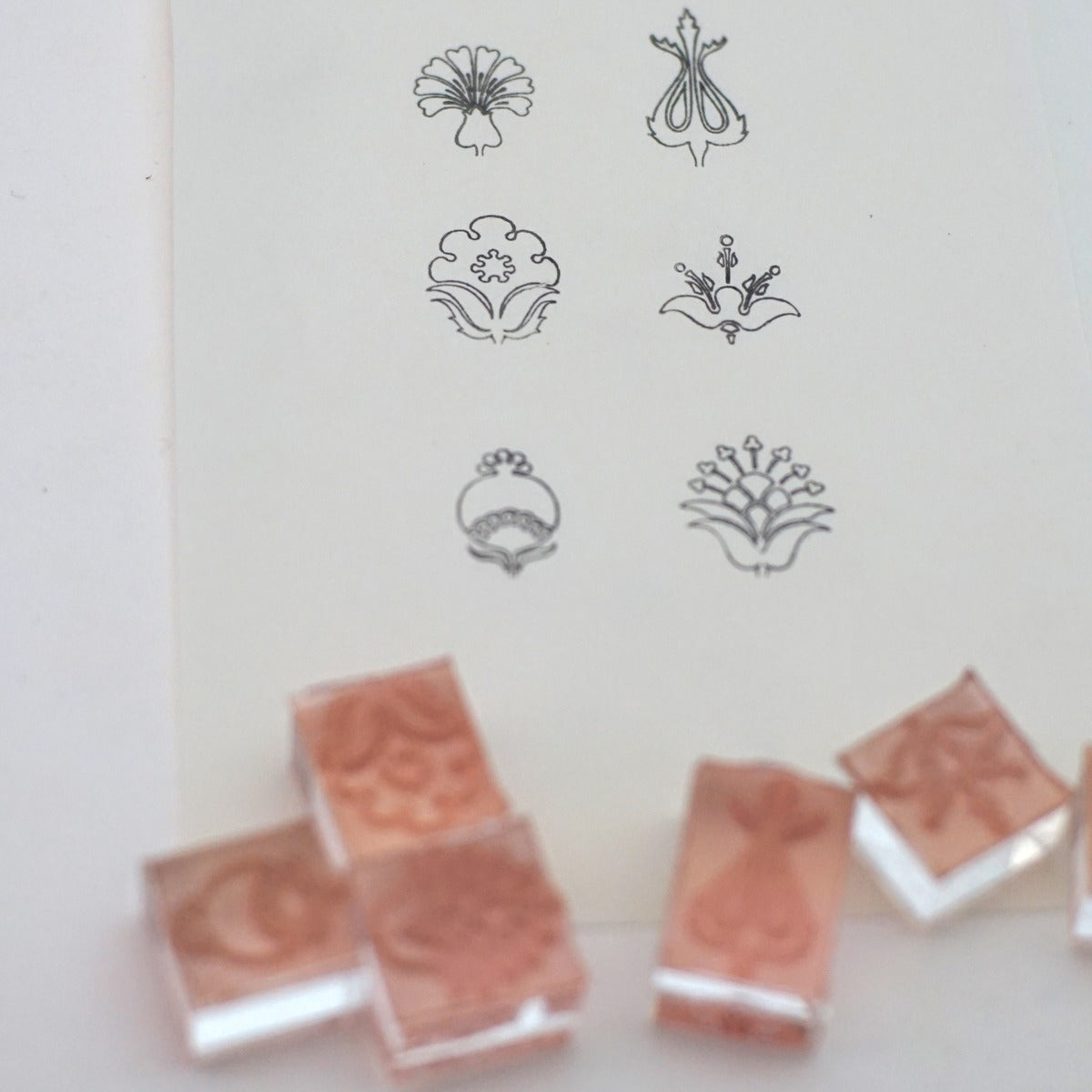 Folk Floral Line-Art Stamp Set (6 Designs)