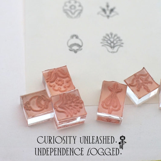 Folk Floral Line-Art Stamp Set (6 Designs)