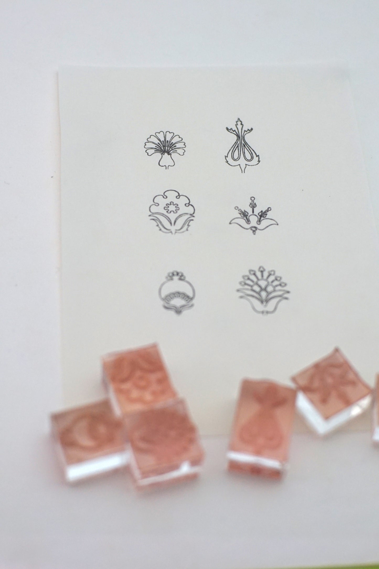 Folk Floral Line-Art Stamp Set (6 Designs)