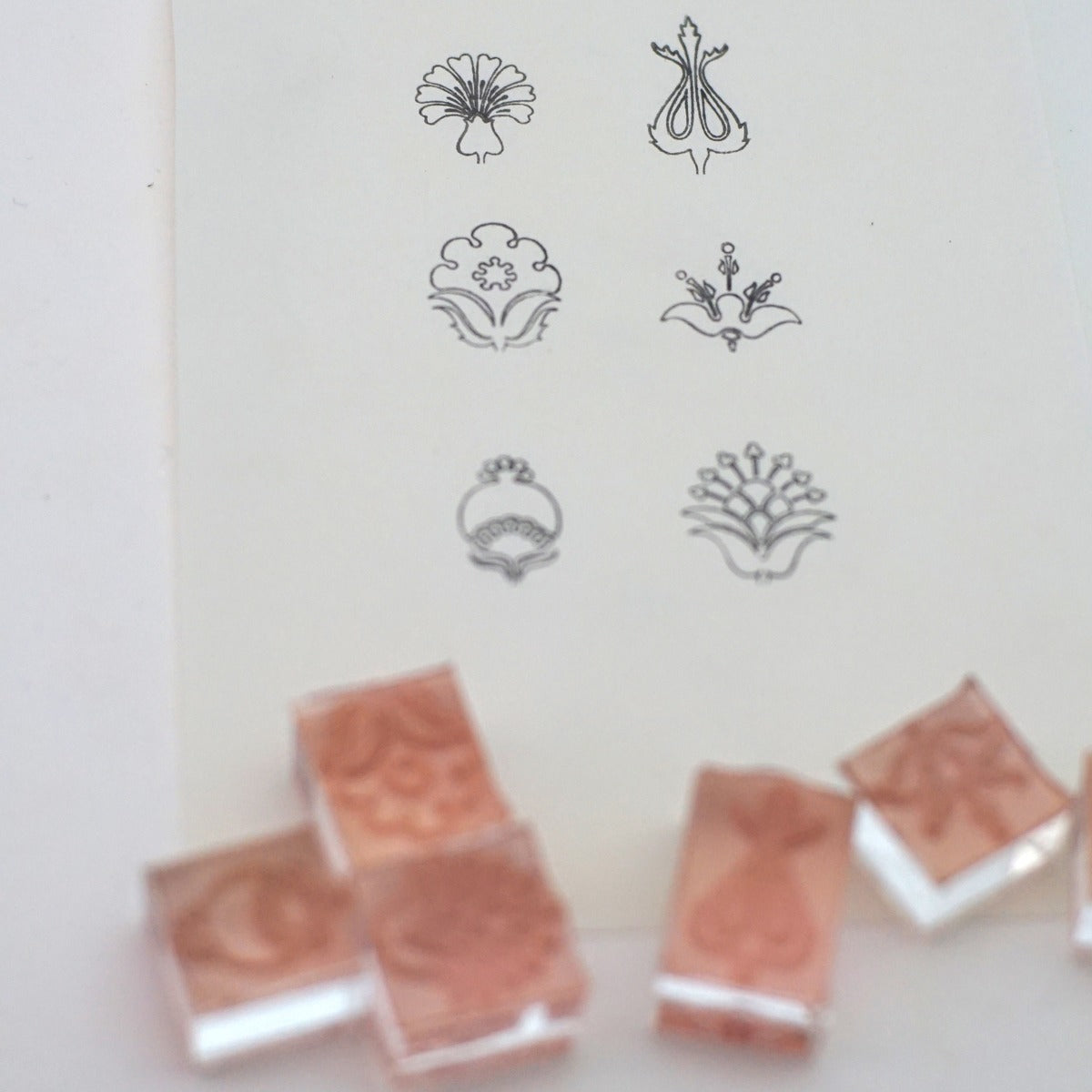 Folk Floral Line-Art Stamp Set (6 Designs)
