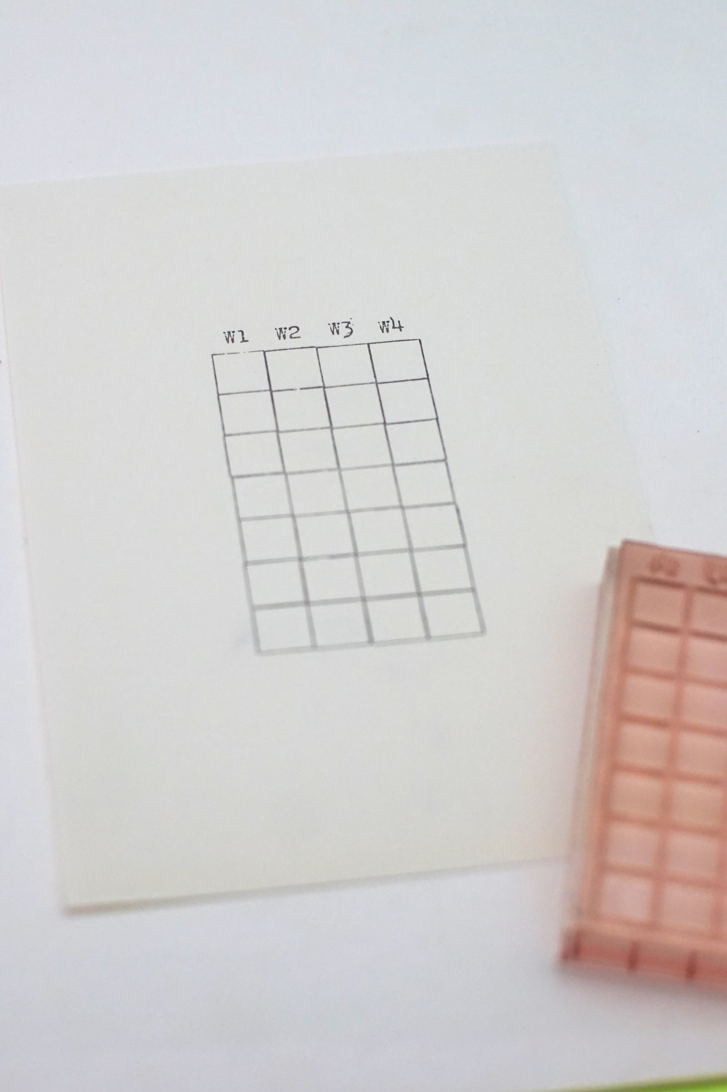 W1–W4 Weekly Planner Grid Stamp