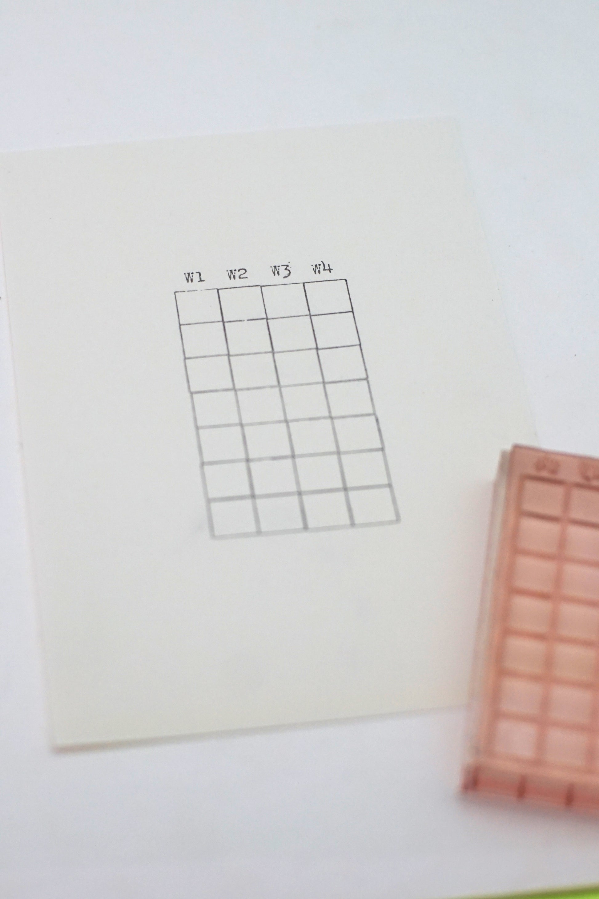 W1–W4 Weekly Planner Grid Stamp