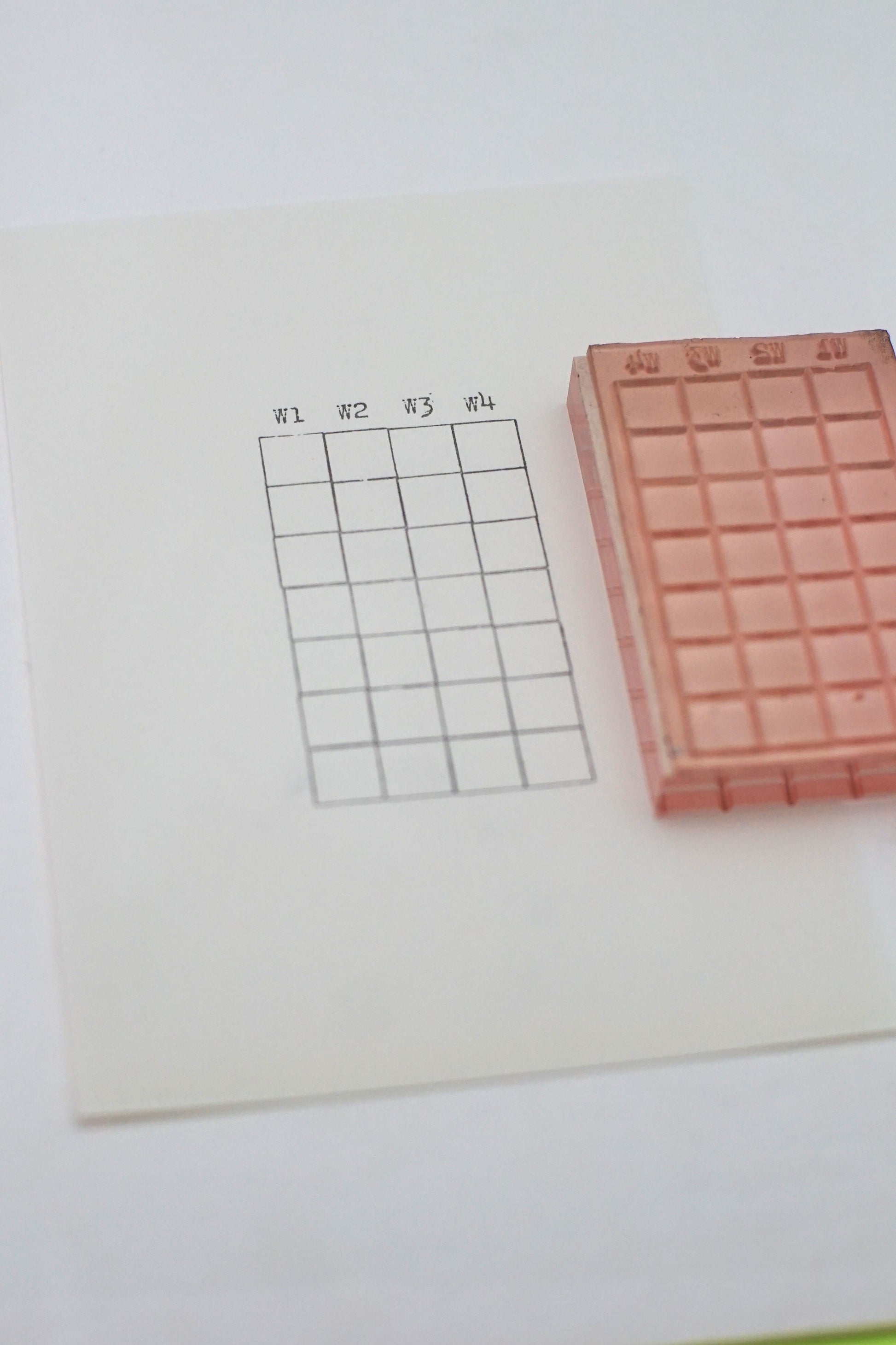 W1–W4 Weekly Planner Grid Stamp
