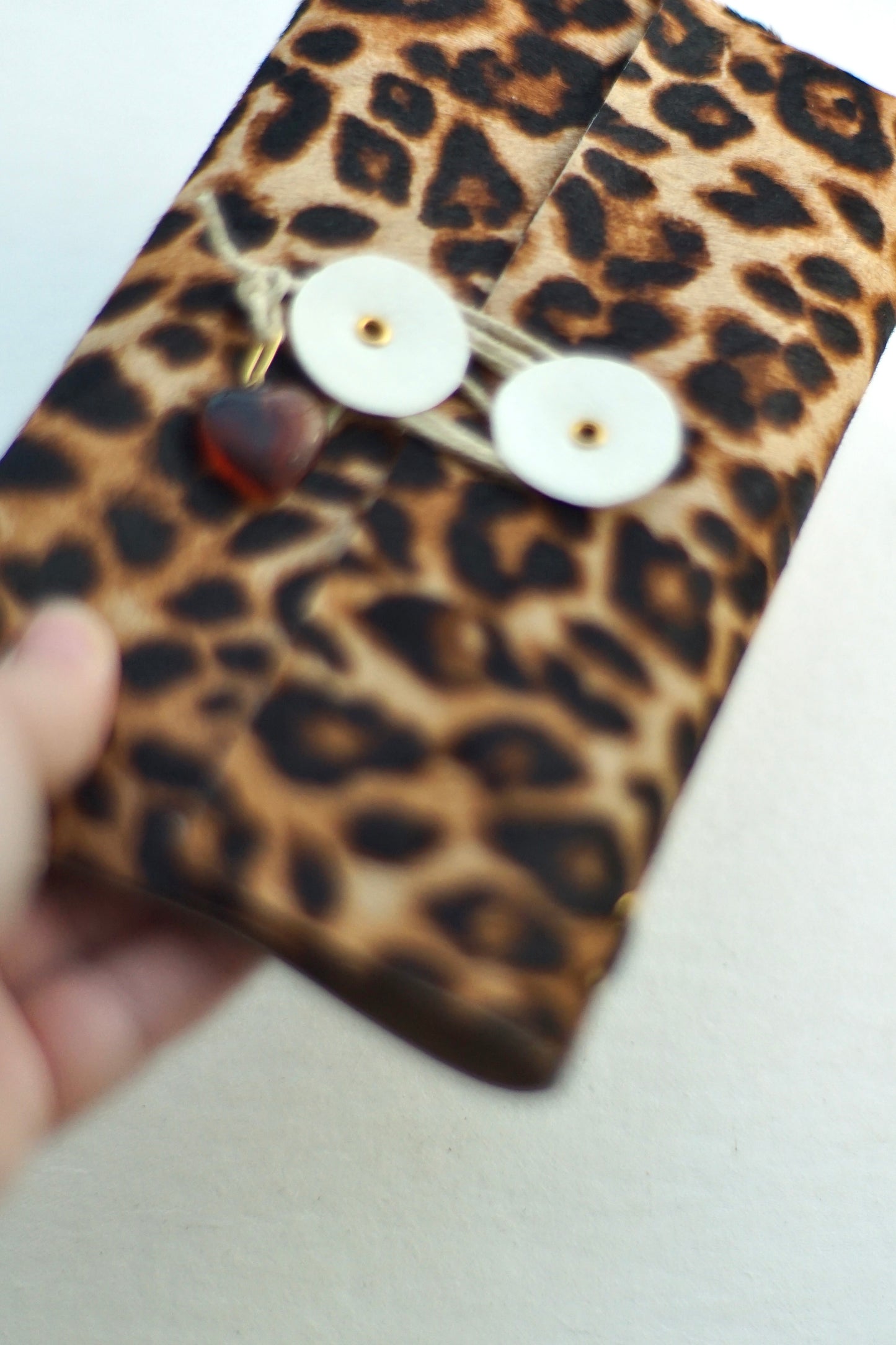 Leather Notebook – Handmade Refillable Journal in Leopard Fur Leather