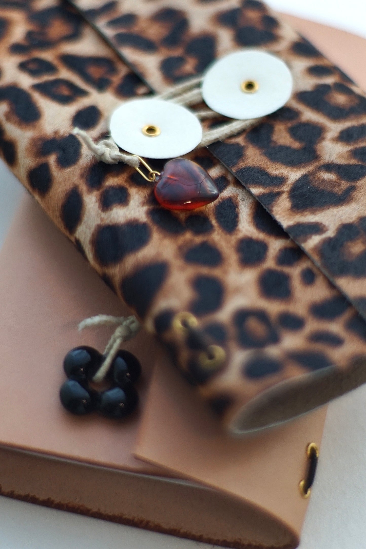 Leather Notebook – Handmade Refillable Journal in Leopard Fur Leather